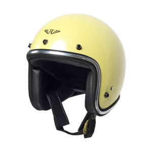 RIMC Helm Doja X Beige Glossy - Helm Retro Klasik List Chrome SNI Premium