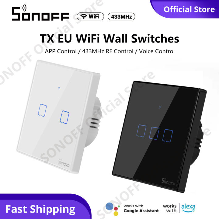 Công tắc cảm ứng WiFi SONOFF TX EU Công tắc tường RF 433 MHz Công tắc ...