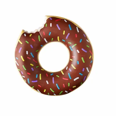 Donut Ring Float 120cm Choco Brown Inflatable Swimming Pool Float for Adults & Kids