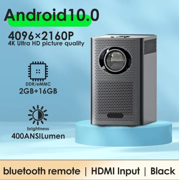 HONGTOP S30MAX Android Wifi 4k Smart Portable Projector Televisions & Videos with WiFi and Bluetooth Pocket Outdoor 4K 9500L Android 10.0 Projector