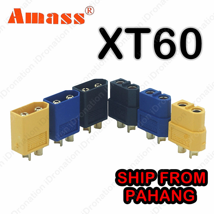 Amass XT60 – Set Connettori Maschio E Femmina Con Cavo 12AWG (15cm) Per Batterie Lipo E Droni FPV