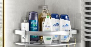 Kệ để đồ nhà tắm tam giác giá để đồ treo tường thiết kế thông minh tiết kiệm không gian không khoan lắp.