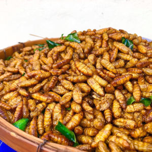 ดักแด้ทอด หนอนไหม