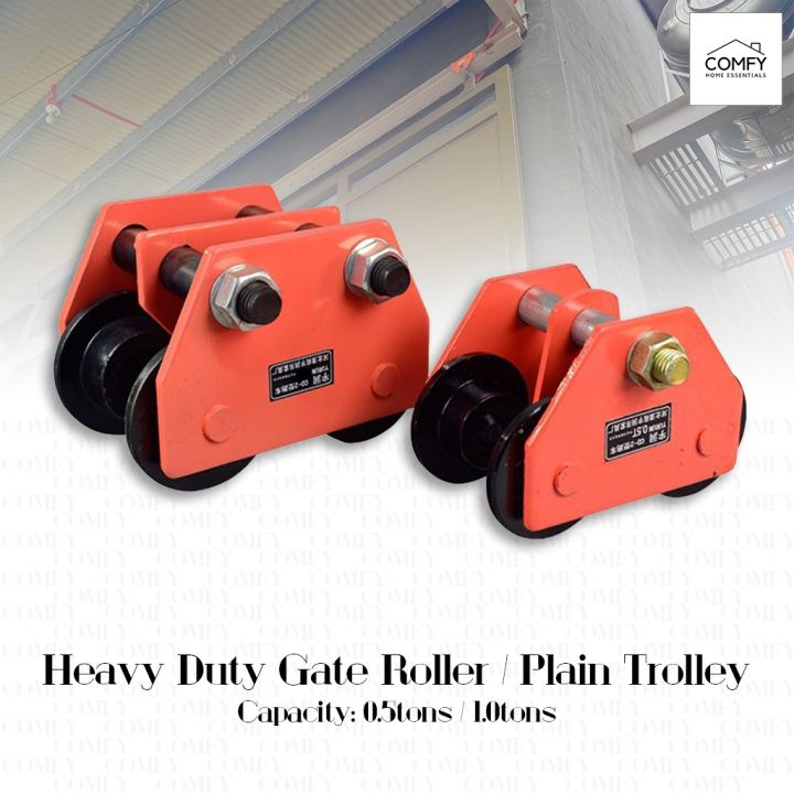 OrangeA Heavy Duty Manual Trolley 3 Ton Capacity Plain Trolley 6000LBS Push Beam Track Roller Trolley Crane Lift Dual Wheels Garage Hoist For Straight