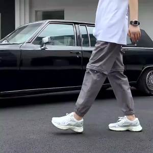 李宁运动鞋2023夏季透气休闲跑步鞋网面跑鞋男子复古老爹鞋鞋子男