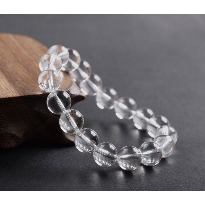 Natural 8mm Mermaid Glass Quartz Beaded Bracelet - Frosted Stone Handmade 7.5"