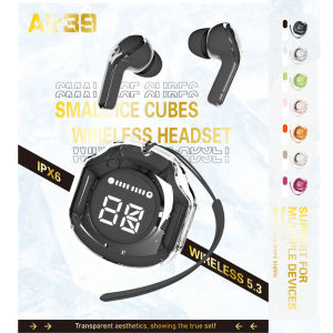 Earphones Transparent Case Portable Clear Sound Wireless Earbuds Stereo Noise Reduction Comfortable for Outdoor