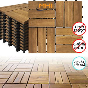 Thảm lót sàn MHI-12 NAN GỖ TỰ NHIÊN - Phong cách mới. Chống trơn trượt ban công bể bơi sân vườn sân thượng nhà tắm