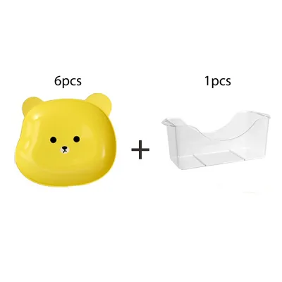 Lucky Baby 6pcs Bear Plate With Holder (3 Colour Option)