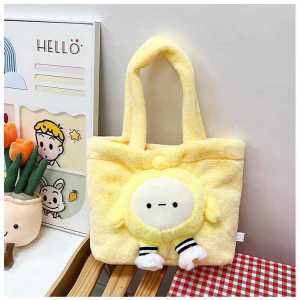 [READY STOCK] Cute Plush Tote Bag 36CM – Kuromi / My Melody / Lotso / Stitch | Sanrio Soft Handbag for Girls / Beg Comel