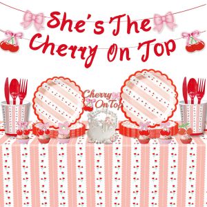 ของตกแต่งงานเลี้ยงวันเกิดธีมดอกซากุระใหม่ของ Amazon ผ้าปูโต๊ะแบบใช้แล้วทิ้ง จานกระดาษธง