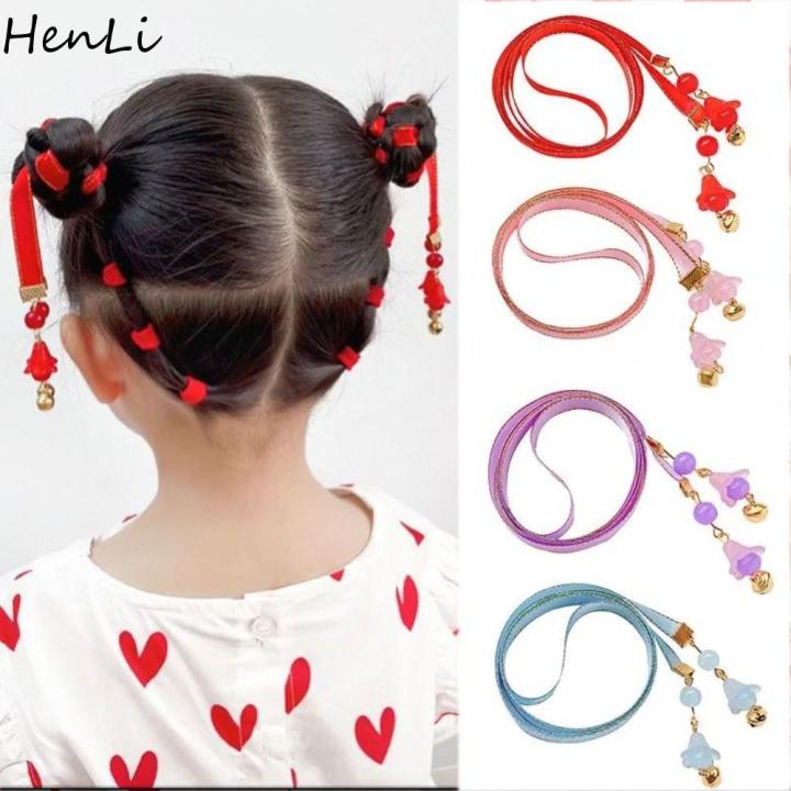 HENLI Chinese Style Girls DIY Ponytail Braids Colorful Long Braiding ...
