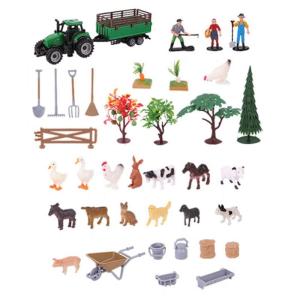 Farm Adventure Playset 49 Detailed Component With Agricultural Tools Animals Set For Children Development
