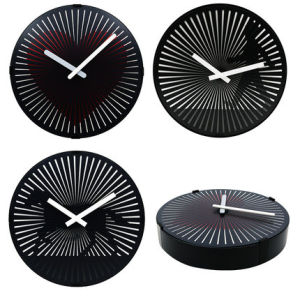 【Soft Lip Shop】 Dynamic Rotating Wall Clock Creative Round Wall Clocks Living Room Modern Wall Watch Silent Mirage Turntable Clock Creative Wall Clock for Home Decor