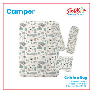 Stork Baby Beddings - Jr Crib in a Bag -  Printed  Designs 9x12 / 28x52 / 14x18