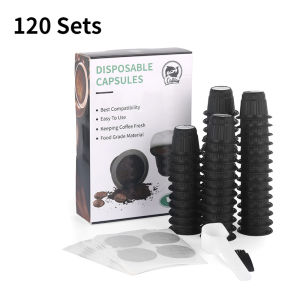 【i Cafilas】[NEDPNC01] Disposiable Plastic Capsule Filter Food Grade PP  Self-contained Empty with Aluminum Foil Lids Seals Coffee Maker Cups Pods Adhesive Cover Easy to Close for Nespresso Capsule DIY Own Coffee
