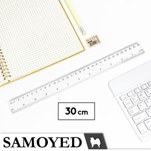 SAMOYED RL-C30 Penggaris / Mistar Plastik Transparan / Bening / Plastic Transparent / Clear Ruler 30 cm