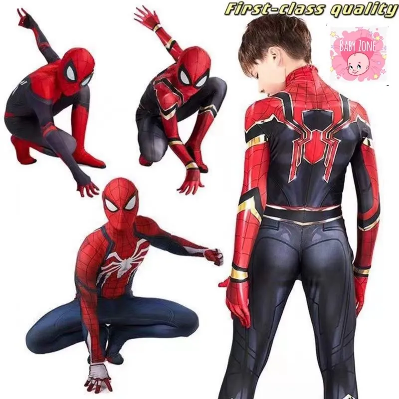 Spider man Spandex Suit Far From Home Black and Red Cosplay Bodysuit