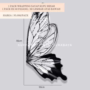 SFS - [1 PACK ISI 40 SET / 80 LEMBAR] WRAP SAYAP KUPU BENING TRANSPARAN BESAR PLASTIK WRAPPING KUPU SAYAP BESAR PLASTIC BUTTERFLY KOREAN WRAPPING PAPER MARIPOSA KERTAS BUKET BUNGA DIY FLORIST KEKINIAN KUPU KUPU FLYING BOUQUETPAPERESTETIKPEMBUNGKUSBUNGA