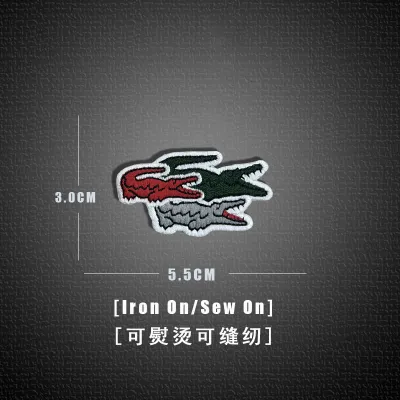 Cá sấu logo vải Huy hiệu thêu quần áo T-shirt ủi và khâu