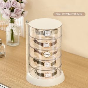 Large Capacity Watch Rotating Storage Box Dustproof Rotating Multi-layer Powder Puff Storage Rack Air Drying Ventilation Cosmetic Cotton Storage Rack