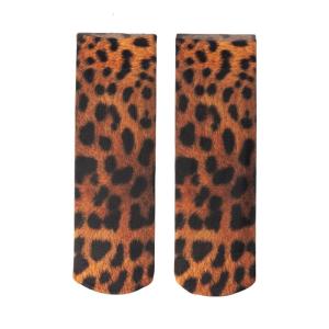 Fashionable Leopard Pattern Short Ankle Socks for Women Stretchy Nylon Ultrathin Silk Hosiery for Party and Casual Wear