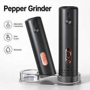 KECTTIO Electric Pepper Grinder Large Capacity Rechargeable Spice Grinder Charging Adjustable Coarseness Automatic Pepper Mill Kitchen Cooking