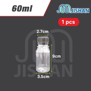 [1pc] 60/220/250/330/500ml Plastic Thick Bottle with Cap / PET Clear Round Juice Milk Tea Botol Plastik Kosong 塑料瓶罐