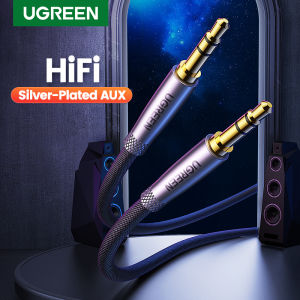 UGREEN 3.5mm HIFI Silver-plated AUX Audio Cable Cottonmesh braided Cable for Phone PC Mp3 Amplifier Headphone Car Stereo Soundbar