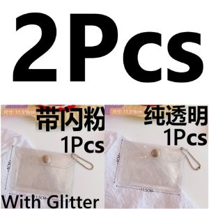 2Pcs Keychain Card Holder With Glitter Ita Bag Cartoon PVC Transparent Sleeve Badge Protector Case Photocard Holder Anime Storage Decoration OSHI NO KO SPYxFAMILY
