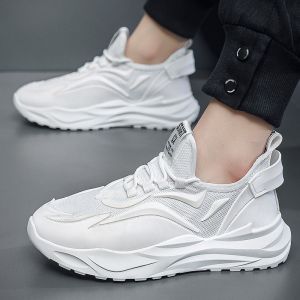 2025 Breathable Mesh Sneakers for Men Casual Mens Shoes White Rubber Sport Running Shoes for Men Lightweight