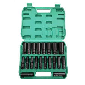 【Vktech】 High Quality 1/2 Inch Electric Wrench Socket Set Extended Impact Sockets for Power Tools and Construction Hex Impact Set