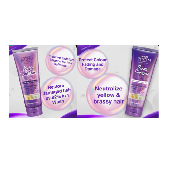 HAIR SYSTEM BY WATSONS Anti Brassiness Purple Shampoo Conditioner 250ml