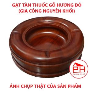 Gạt tàn thuốc gỗ hương đỏ (Gia công nguyên khối 13cm x 5cm) - Độc đáo Lịch sự đẹp cổ điển - Gia dụng Phước Hòa
