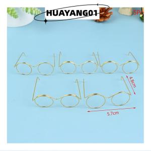 HUAYANG01 [HOT FASHION] 5/10Pcs Fashion Round Frame Lensless Retro Cool Doll Glasses For 9/25/30cm Doll