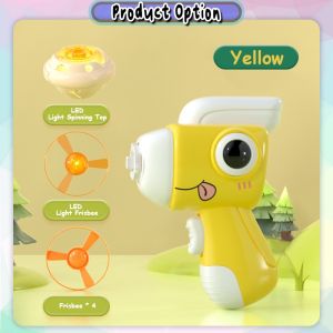 [Little B House] Dinosaur 2in1 Spinning Top LED Light Flying Spinner Dragonfly Frisbee Toys 发光陀螺飞碟 Mainan Gasing - BT376