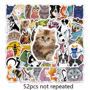 52PCS Cartoon Cute Animal Dog Cat Fashion Cartoon Waterproof Stickers DIY Helmet Water Cup Laptop Waterproof Decal Sticker
