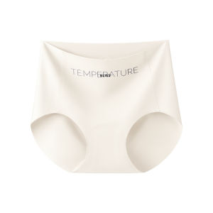 Womens Invisible Liquid Foundation Underwear Without Hip Pinching Ice Silk Mid-waist Antibacterial Long Crotch Sports Fitness Briefs 粉底液冰丝无痕内裤