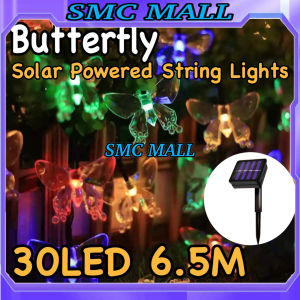 Butterfly 6.5 Meter 30 LED Solar Waterproof with Cord Christmas Lights Outdoor Home Decoration Solar Led String