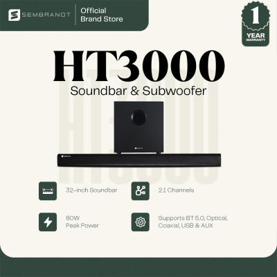 SEMBRANDT HT3000 Soundbar with Subwoofer (Wireless Bluetooth 5.0 TV Speaker with AUX Outlet)