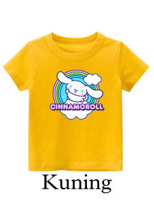 kaos anak perempuan usia 1-12tahun sablon karakter cinnamoroll pelangi bahan katuncombed lembut