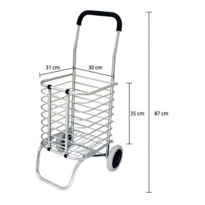 [ส่งจากกทม]รถเข็น รถเข็นพับเก็บได้ รถเข็นจ่ายตลาด รถเข็นมีล้อ อลูมิเนียม รถเข็นอเนกประสงค์ 2 ล้อ รับน้ำหนัก 50 kg