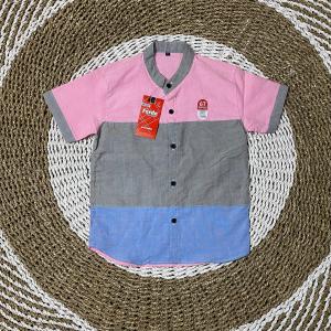 Nazeera id Baju Koko Anak Laki Laki KEMKO Oxford Motif Gradasi Cowok Usia 1-12 Tahun
