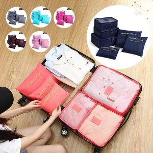 LateHome 6 Buah / Set Tas Organizer Penyimpanan Pakaian Kemasan Perjalanan