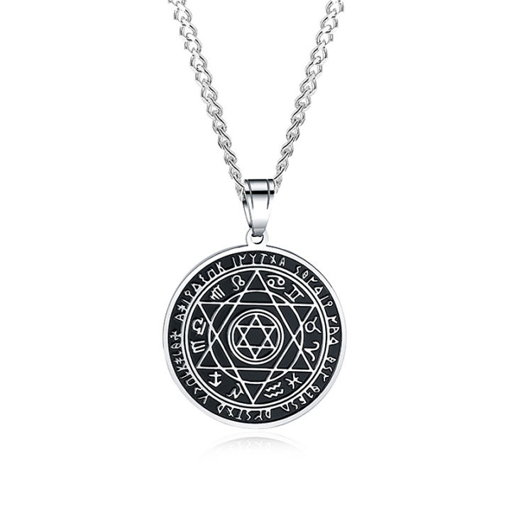 Mens's Necklace Stainless Steel the Seals Of Seven Archangels Sigil ...