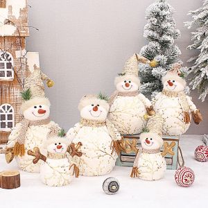 FOUNDTWO Creative Window For Home Stuffed Toy Christmas Tree Ornaments Tabletop Decor Christmas Decoration Party Supplies Doll Ornaments Snowman Doll