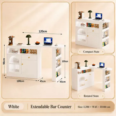 Kitchen Island Multifunctional Cabinet Table Kitchen Island Table Extendable And Rotatable Living Room Table