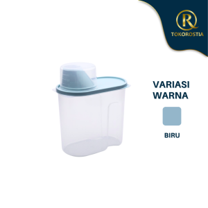 Dispenser Kontainer Plastik N47 2L Beras Snack dengan Gelas Ukur
