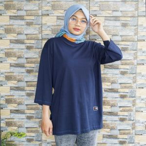 Kaos wanita oversize jumbo polos forever terbaru baju atasan oversize cotton navy blue terlaris