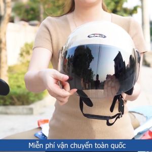 Mũ Bảo Hiểm GRO 3/4 Đầu T818 Chính Hãng cho nam và nữ kính che tới cằm khoá kim loại - Nhiều màu